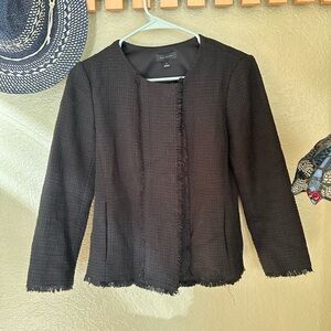 Ann Taylor Black Textured Blazer